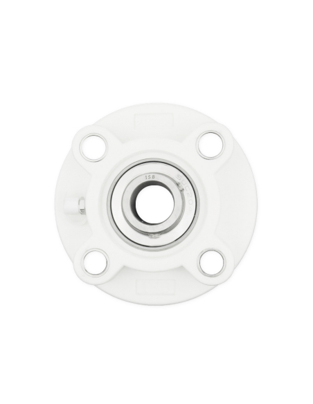White thermoplastic self-aligning round support UCFC204PB with stainless steel bearing SSUC-204 shaft 20mm ISB | ADAJUSA | price