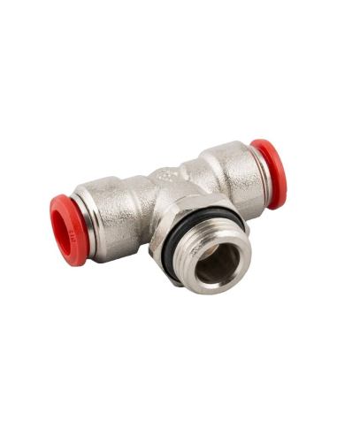 Adjustable T fitting with central thread 1/2 tube 12 Series 50000 - Aignep