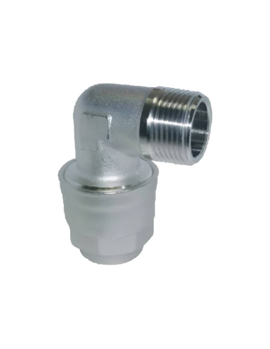 Racor de unión en codo macho 1/2 tubo 20mm - Aignep|adajusa