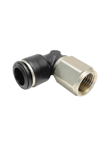Racor codo orientable cilíndrico hembra 1/4  tubo 4mm Serie 55000 - Aignep| Adajusa