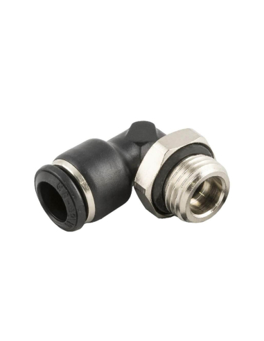 Cylindrical male swivel elbow fitting 1/4 pipe 12mm Series 55000 - Aignep