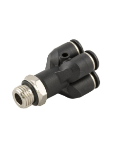 Racor doble Y entrada 1/4 y salida diámetro 4mm Serie 55000 - Aignep | Adajusa