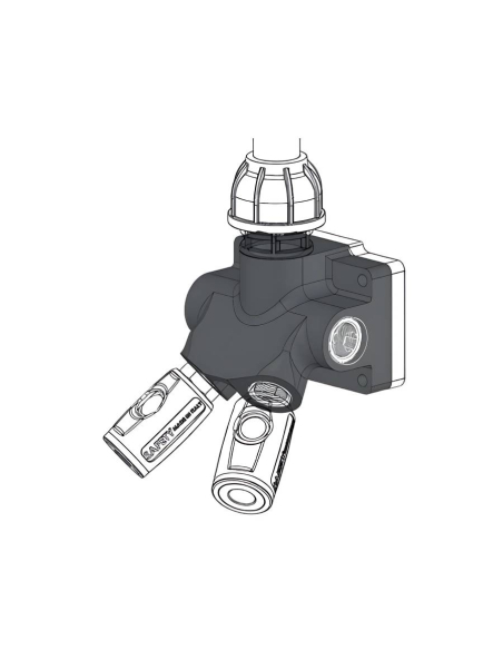 Repartidor poliamida y aluminio 4 salidas entrada hembra 3/4 - Sicomat|ADAJUSA