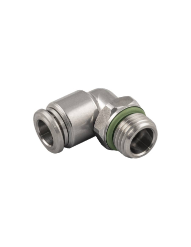 Conical male adjustable elbow fitting M5 4mm tube with INOX gasket Series 60000 - Aignep