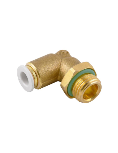 Male cylindrical adjustable elbow fitting 1/4 6mm tube for food and drinking water use Series 59000 FOOD - Aignep