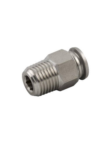 Straight male conical fitting 1/4 tube 10mm INOX Series 60000 - Aignep