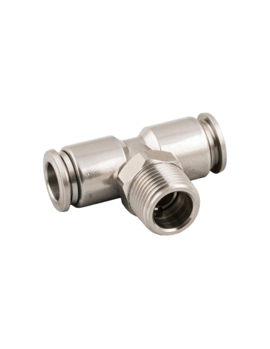 Adjustable T fitting with central conical thread 3/8 tube 10mm INOX Series 60000 - Aignep