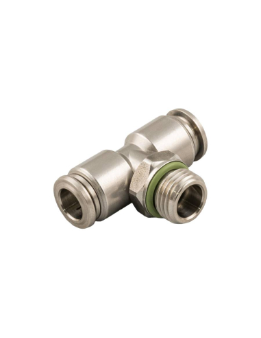 Adjustable T fitting central thread 1/2 12mm tube with INOX gasket Series 60000 - Aignep