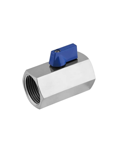 Cut-off valve 1/4 female 2 way mini INOX  - Aignep