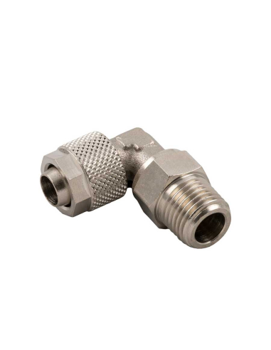 Conical male adjustable elbow fitting 1/4 tube 6/4 Series 1000 - Aignep