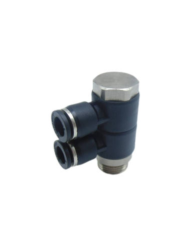 Adjustable fitting 2 bodies 1/2 tube diameter 8