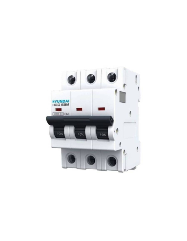 MCB circuit breaker 3 poles 6A (3x6A) curve D - Hyundai Electric
