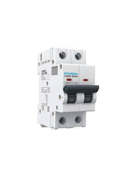 Magnetotérmico 2 polos 63A (2x63A) curva D - Hyundai Electric