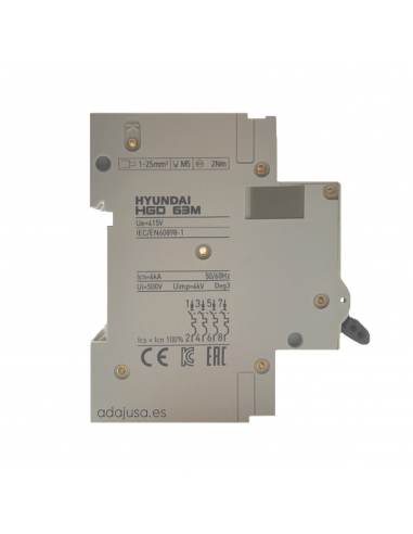 MCB circuit breaker 4 poles 6A (4x6A) - Hyundai Electric