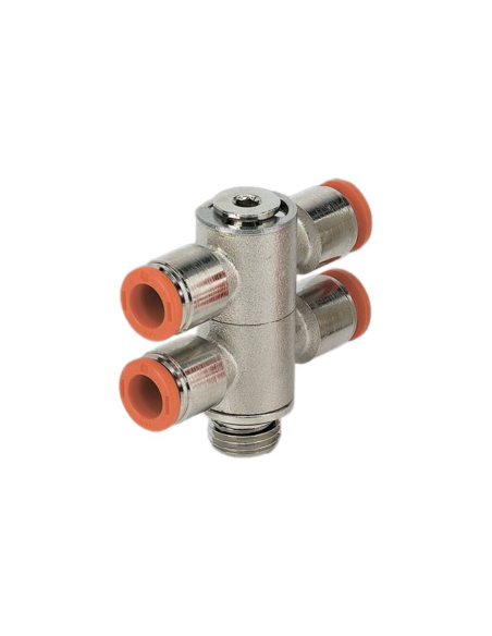 Double swivel fitting 2 bodies M5 tube diameter 4mm - Metal Work | ADAJUSA