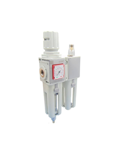 Pneumatic filtering unit 3/4 regulation 0-12 bar semi-automatic purge size 3 FRL EVO series - Aignep