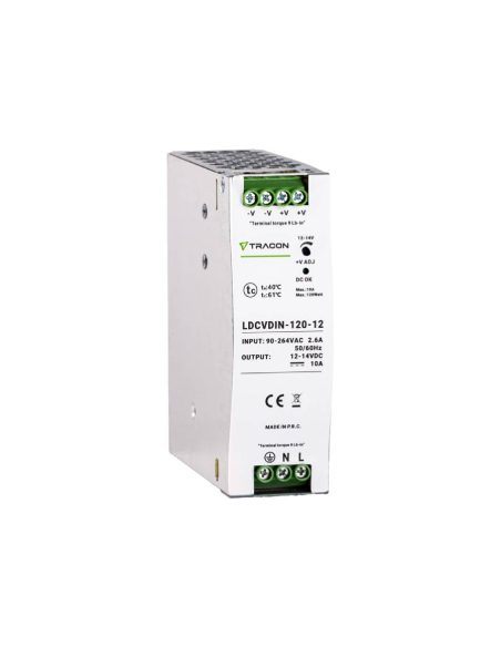 Fuente alimentación carril DIN 24Vcc 120W Tracon | Adajusa