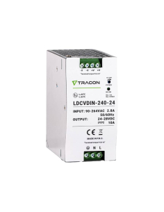 Fuente alimentación carril DIN 24Vcc 240W Tracon | Adajusa