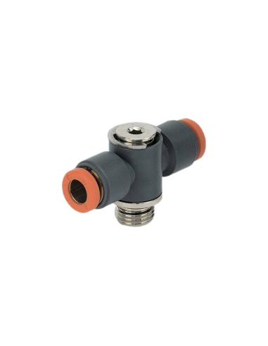 Double swivel fitting 1/4 tube diameter 6mm technopolymer - Metal Work