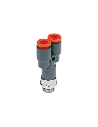 Y male fitting 1/8 tube diameter 6mm technopolymer - Metal Work