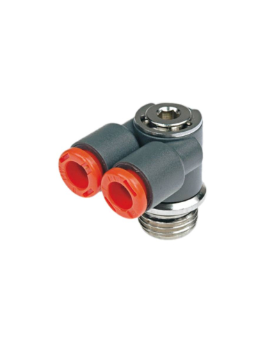 Racor Y lateral 1/4 tubo diámetro 6mm tecnopolímero - Metal Work|adajusa