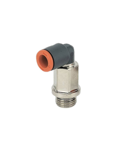 Extended swivel elbow fitting 1/4 tube 8mm technopolymer - Metal Work | ADAJUSA