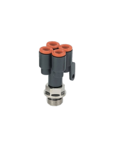 Racor doble Y entrada 1/8 y salida diámetro 6mm tecnopolímero - Metal Work|adajusa