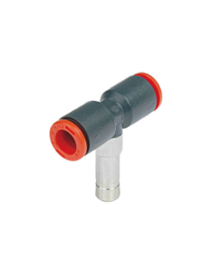 Racor T tubo 6mm con espiga central 6mm tecnopolímero - Metal Work|adajusa