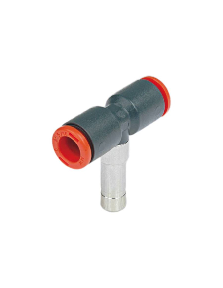 T-piece tube fitting 8mm with 8mm central spike technopolymer - Metal Work | ADAJUSA