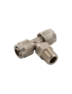 Adjustable T-fitting with 1/4" conical central thread, tube 8/6, 1000 Series - Aignep | ADAJUSA