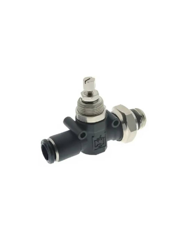 One-way flow Regulator 8mm tube - 3/8 short male for valve - Aignep