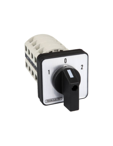 Cam switch 4 poles 25A 1-0-2 black handle (60º)