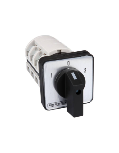 Three-phase 3-pole cam switch 20A 1-0-2 black handle (90º)