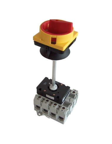 Three-phase 3-pole 32A ON-OFF Switch disconnector yellow-red cabinet bottom