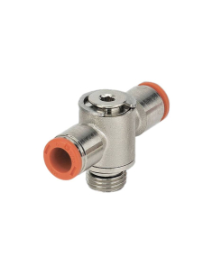 Racor giratorio doble 1/4 tubo diámetro 6mm - Metal Work|adajusa