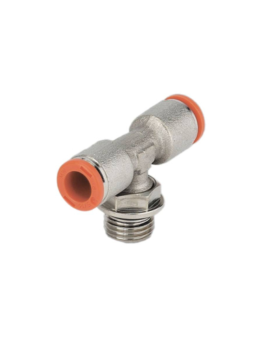 Swivel T-fitting with M5 central thread 6mm tube - Metal Work
