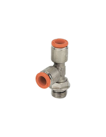 Racor T giratorio con rosca lateral 1/4 tubo 6mm - Metal Work | adajusa