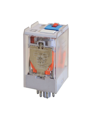 230Vac power relay 2 contacts 10A with mechanical and luminous indication