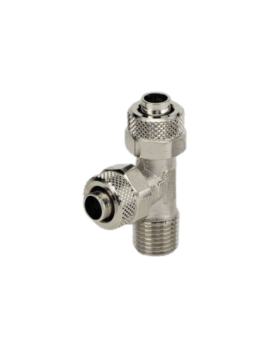 Racor T con rosca lateral macho cónico 3/8 tubo 8/6 Serie C - Metal Work|adajusa