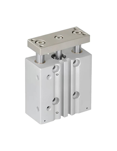 Cilindro neumático compacto doble guía 25x20mm doble efecto casquillo deslizante - Mindman|Adajusa