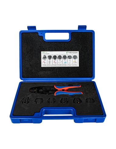 Crimping set with interchangeable jaws for terminals and toe