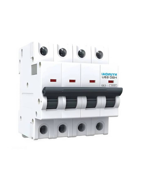 DC 4 pole 63A bipolar magnetothermic switch Hyundai HGD63-D4P063C | ADAJUSA | price