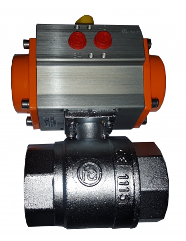 1/4 2/2-way valve with pneumatic rotary actuator