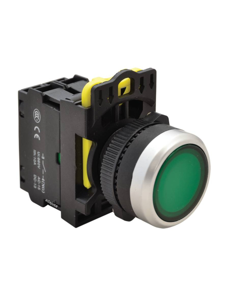 22mm illuminated green plastic push button NYG3-LG | ADAJUSA | price