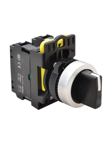 3-position selector, left side return, 2 open contacts (NO) - NY Series