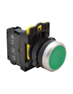 Green electric pushbutton with 22mm interlocking in plastic NYK3-G | ADAJUSA | Price