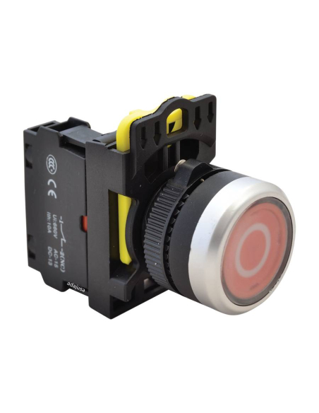 Red illuminated electric push button "O" 22mm in plastic NYG3-P2L | ADAJUSA | price