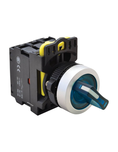 Blue luminous selector switch 2 positions 1NA+1NC 22mm NYK3-SL21B| ADAJUSA | price