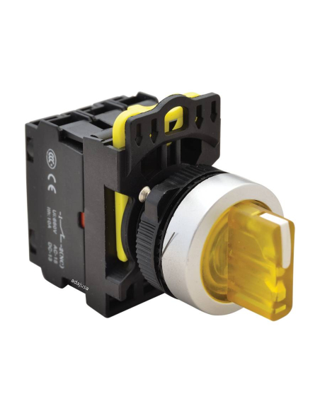 Yellow luminous selector 3 positions 1NA+1NC 22mm NYK3-SL31Y | ADAJUSA | price