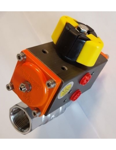 1 2/2-way valve with pneumatic rotary actuator